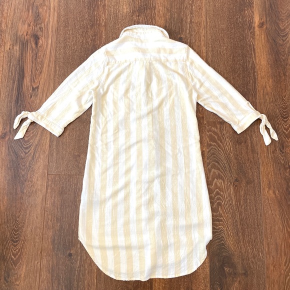 Sharagano Linen Stripe Beach Cover Up 6 - Picture 2 of 4